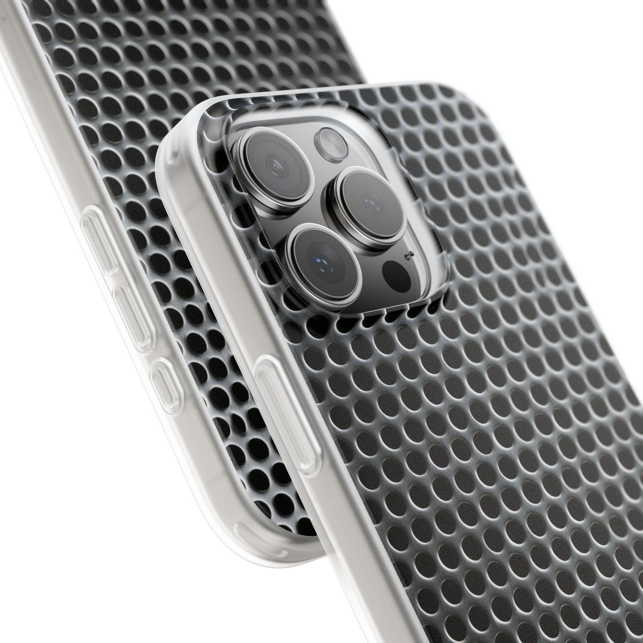 Silver Lite Phone Case for iPhone - Brutalist Steel Mesh