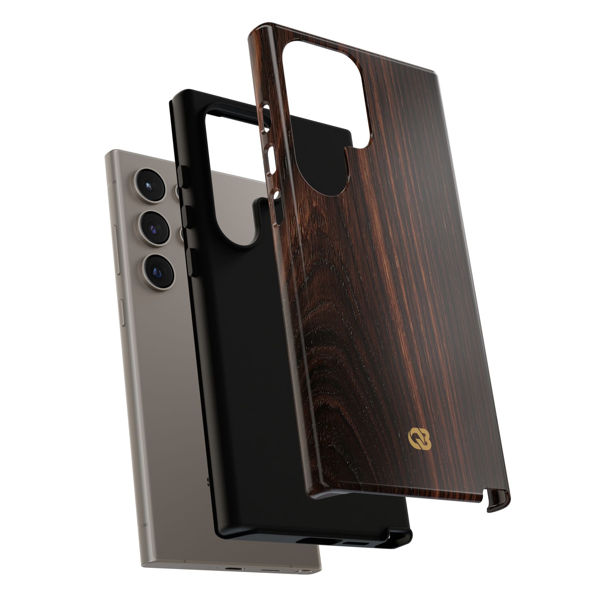 Brown Tough Phone Case for Samsung - Burnished Mahogany Grain