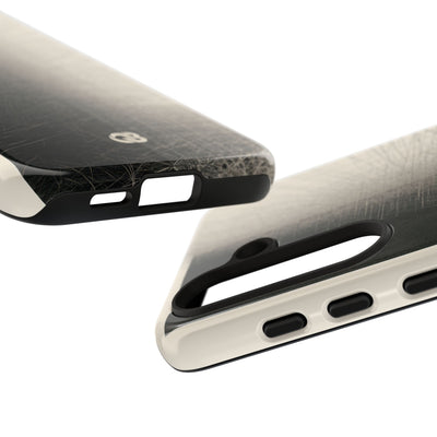 Beige Tough Phone Case for Samsung - Brutalist Graphite Grid
