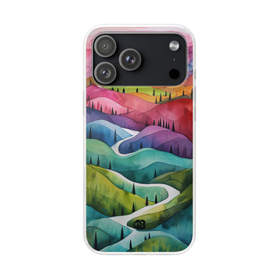 Fluid Rainbow Ridge · Soft Hoesje voor iPhone