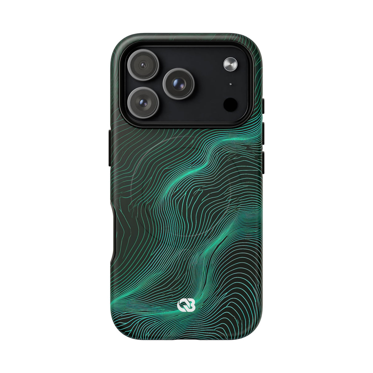 Teal Tough 2.0 Magnetic Phone Case for iPhone - Neon Jade Contour