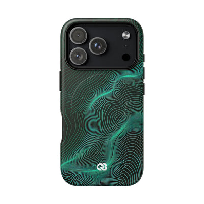 Teal Tough 2.0 Magnetic Phone Case for iPhone - Neon Jade Contour