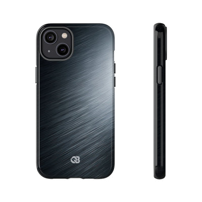 Grey Tough Phone Case for iPhone - Charcoal Brushed Steel