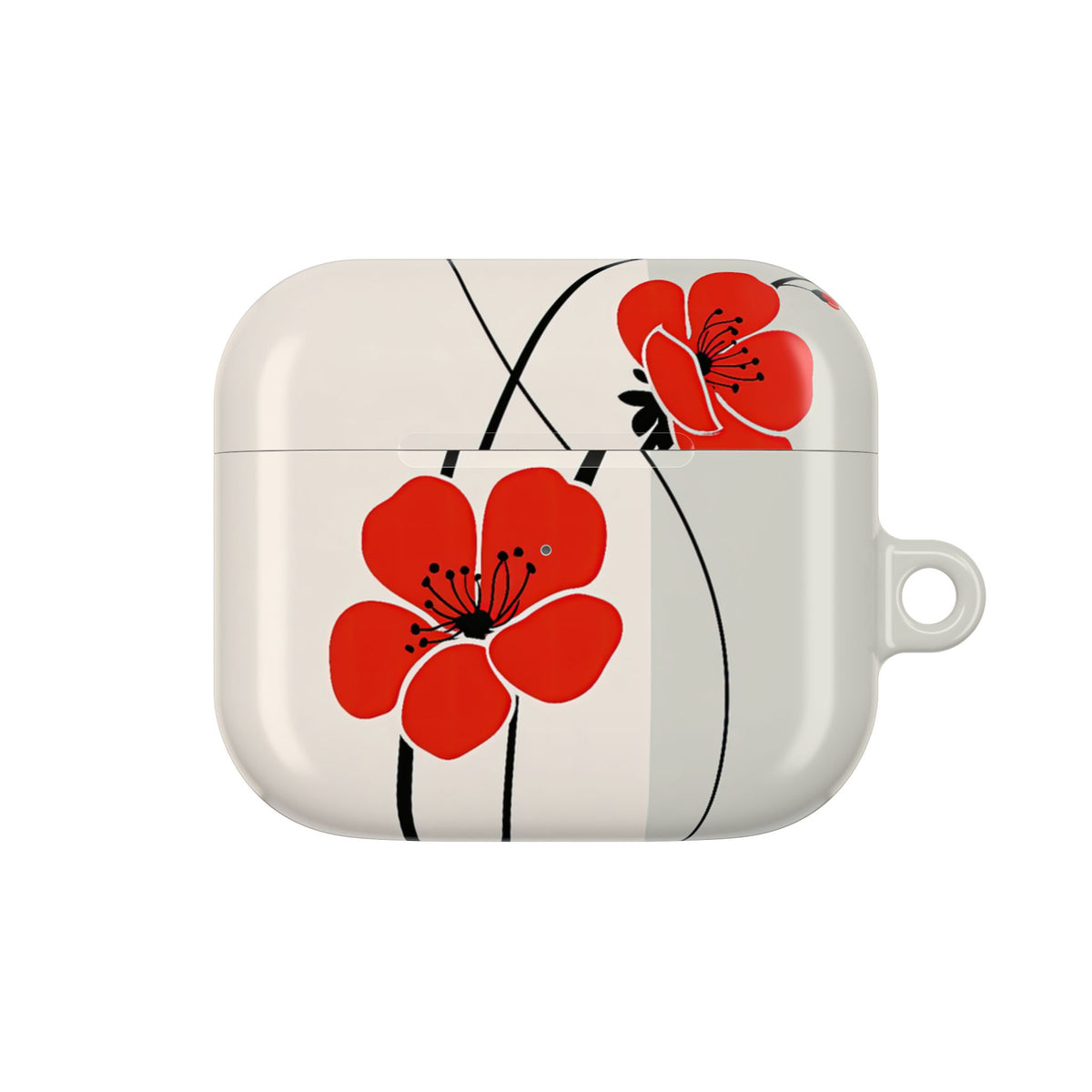 Scarlet Bloom Minimal · Hard Case for AirPods & AirPods Pro · Red