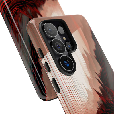 Red Tough Phone Case for Samsung - Crimson Pulse Horizon