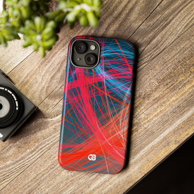 Neon Fiber Stream · Tough Phone Case for iPhone · Red