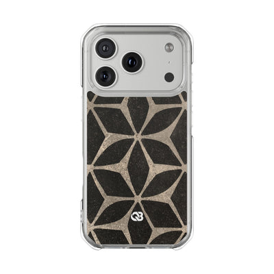 Concrete Mosaic Star · Clear Impact Magnetic Phone Case for iPhone · Black