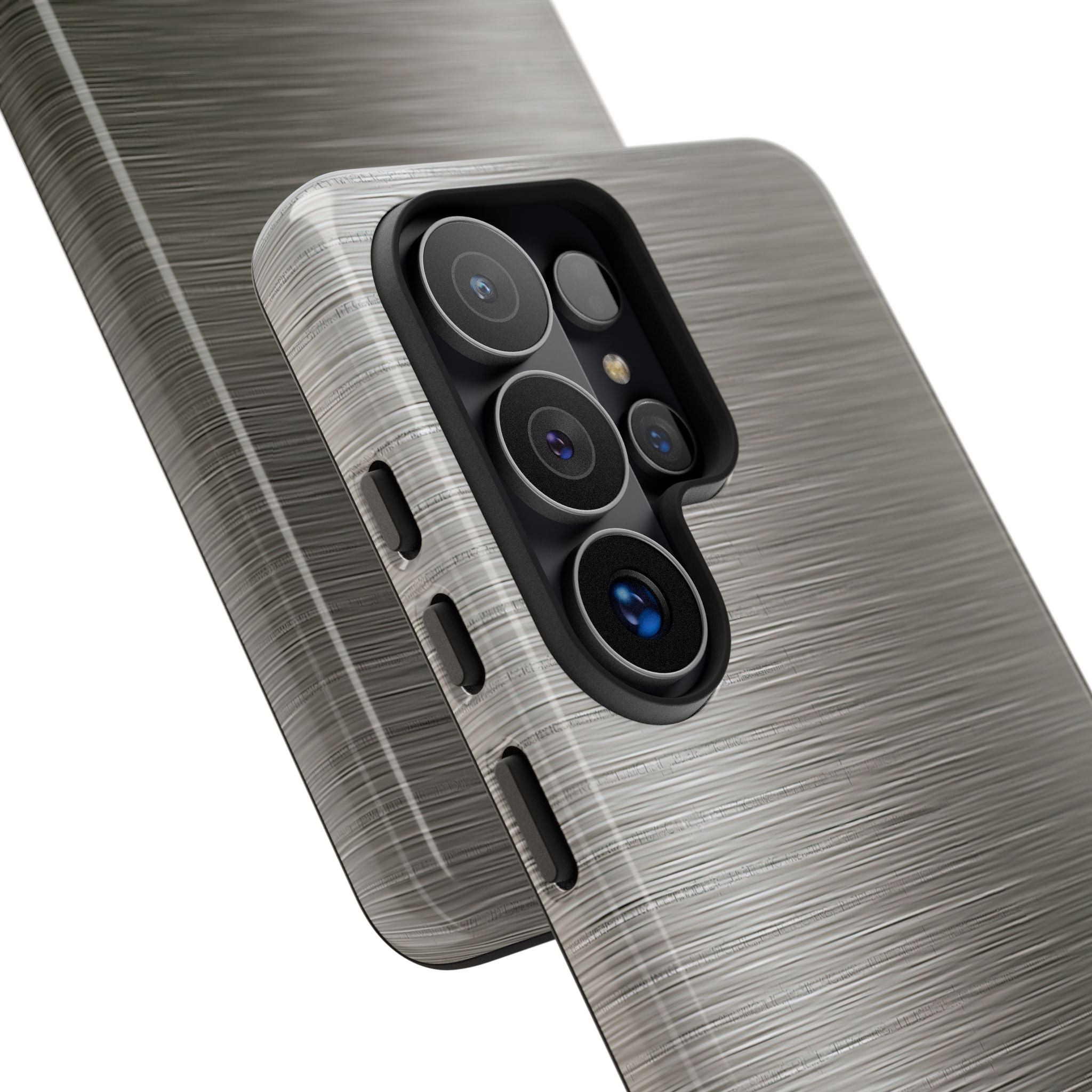 Grey Tough Phone Case for Samsung - Brushed Industrial Steel