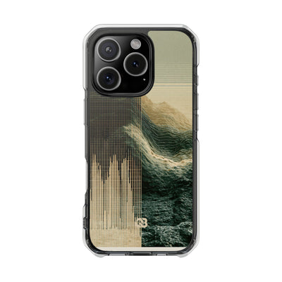 Beige Impact MagSafe Phone Case for iPhone - Veridian Data Ridge