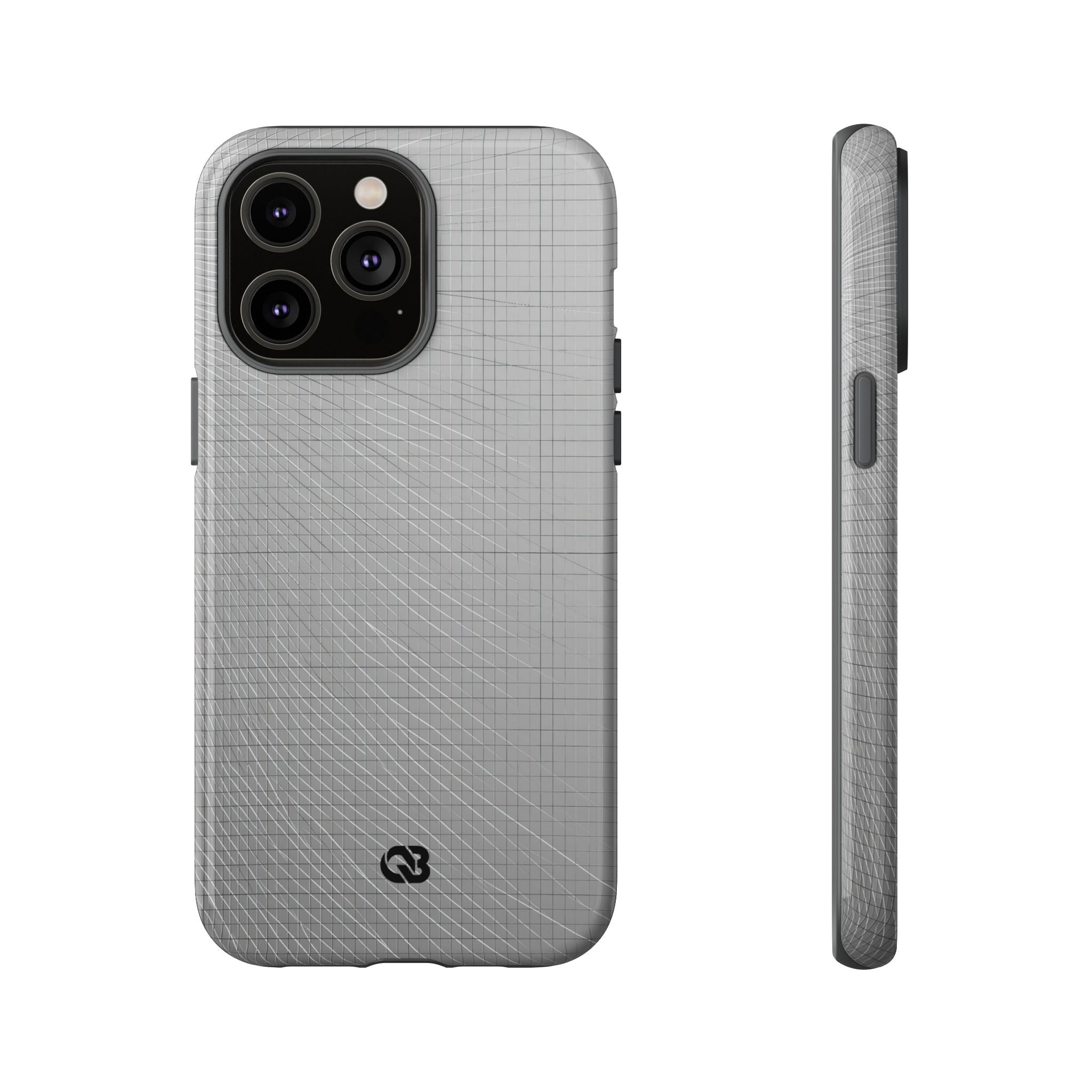 Grey Tough Phone Case for iPhone - Chrome Mesh Warp