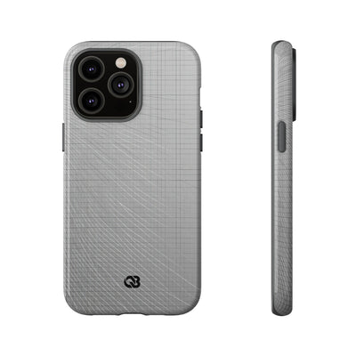Grey Tough Phone Case for iPhone - Chrome Mesh Warp