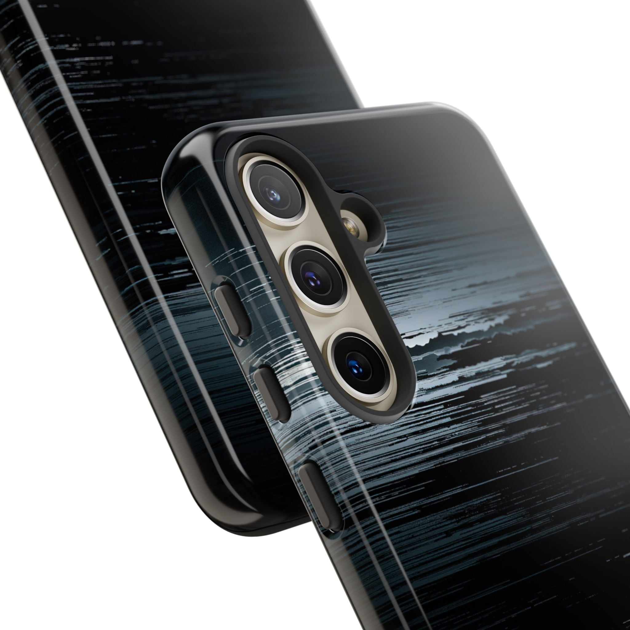 Black Tough Phone Case for Samsung - Frozen Signal Glitch