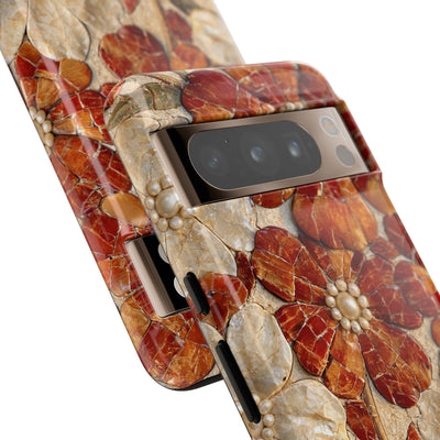 Carnelian Pearl Bloom · Tough Phone Case for Pixel ·  Orange