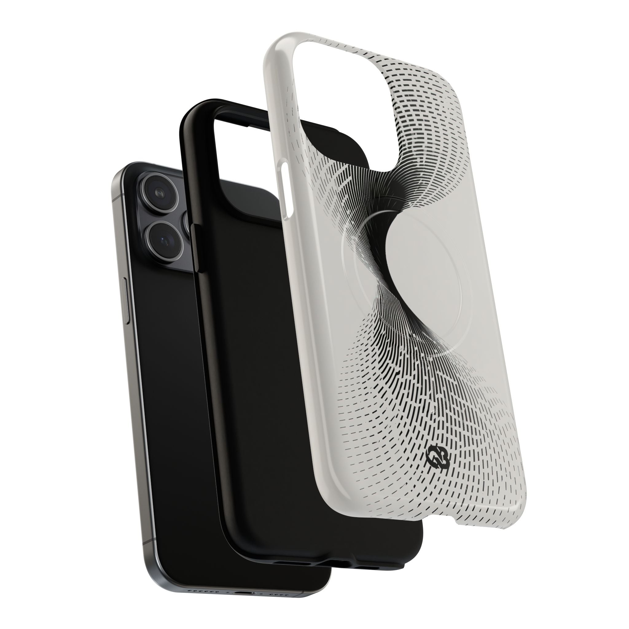 White Tough 2.0 Magsafe Phone Case for iPhone - Linear Torsion Grid