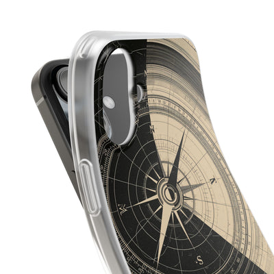 Beige Lite Phone Case for iPhone - Obsidian Nautical Blueprint
