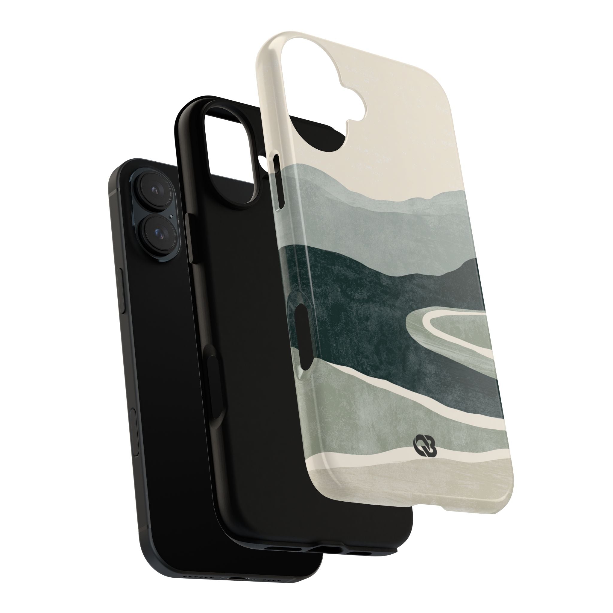 Green Tough Phone Case for iPhone - Misty Sage Valley