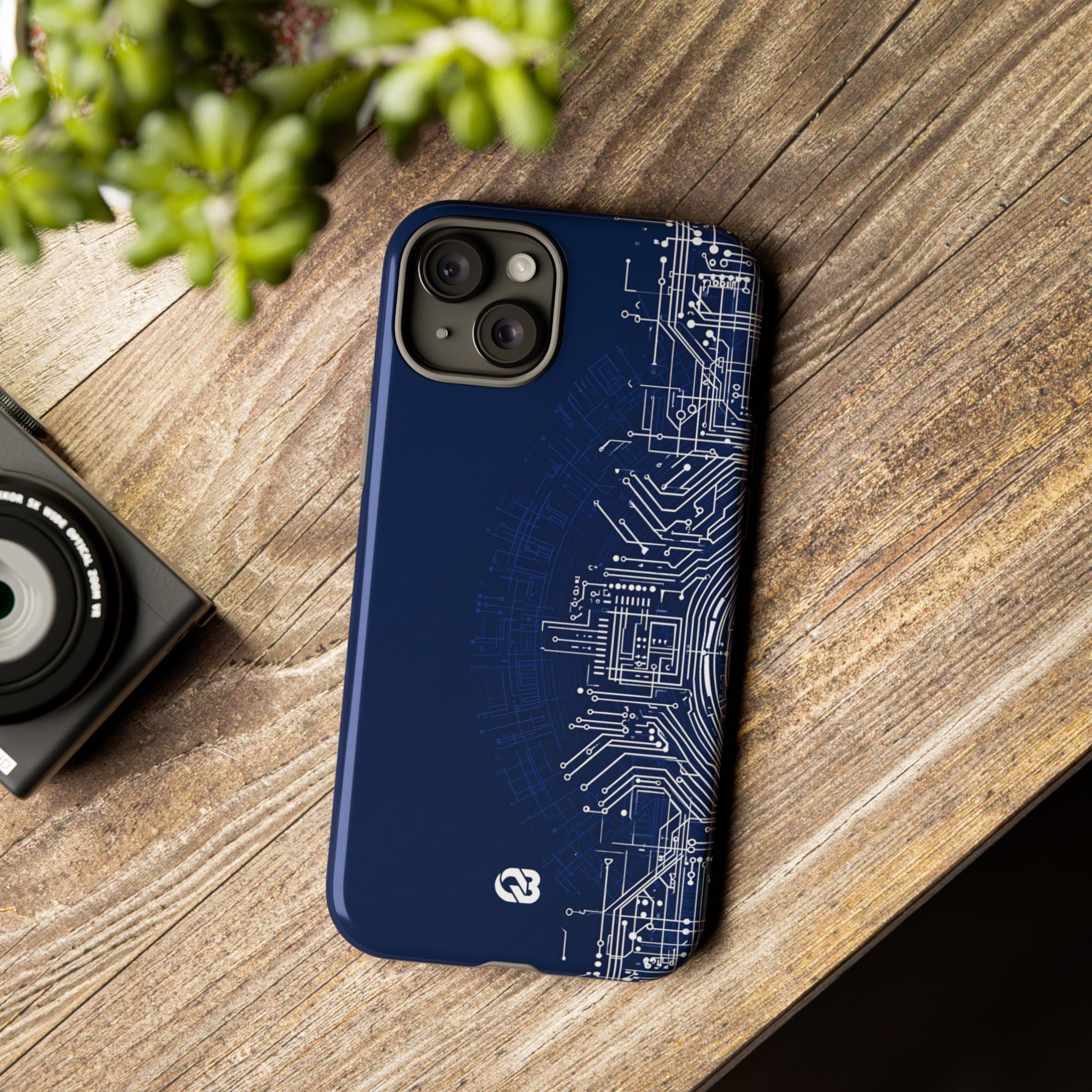 Blue Tough Phone Case for iPhone - Cobalt Circuit Logic