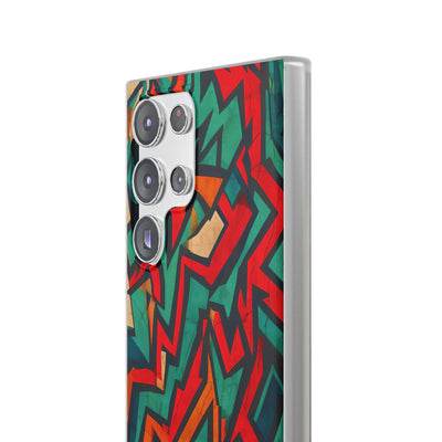 Jagged Teal Static · Soft Handyhülle für Samsung