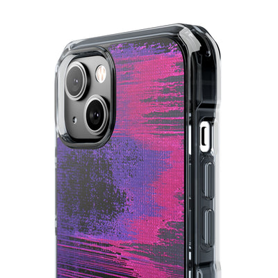 Neon Signal Shift · Clear Impact Magnetic Phone Case for iPhone · Purple