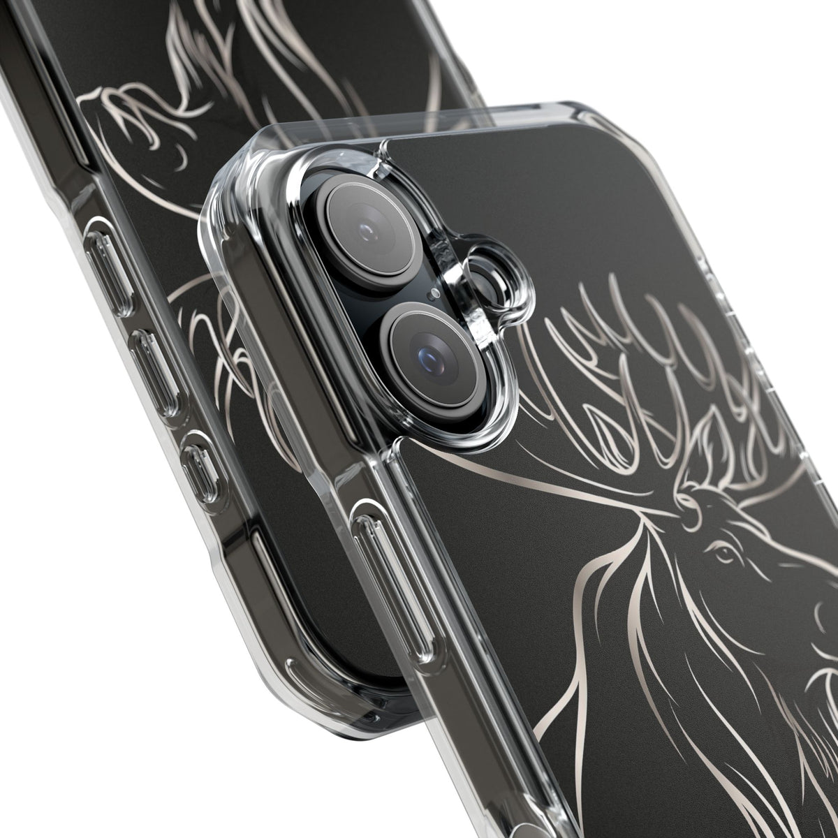 Nordic Moose Contour · Clear Impact Magnetic Phone Case for iPhone · Black
