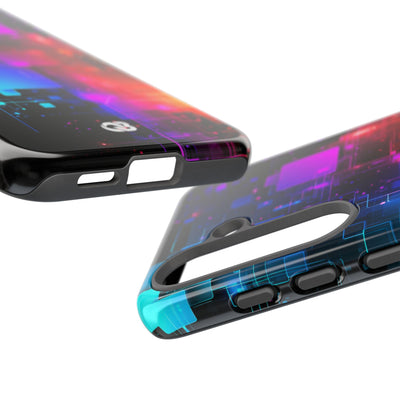 Spectral Circuit Grid · Tough Phone Case for Samsung · Black