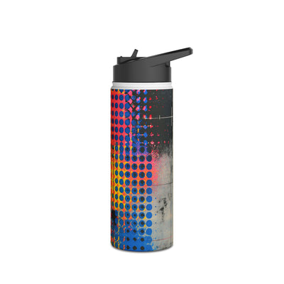Chromatic Halftone Grid · Insulated Water Bottle · Blue