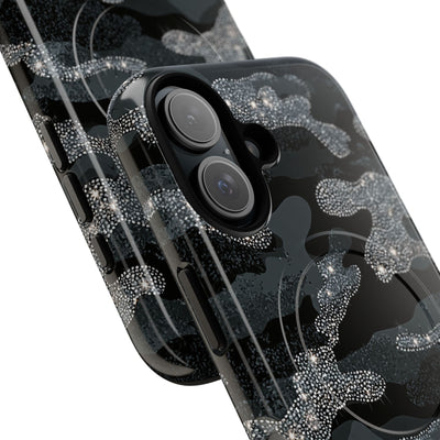 Glitter Shadow Camo · Tough 2.0 Magnetic Phone Case for iPhone · Black