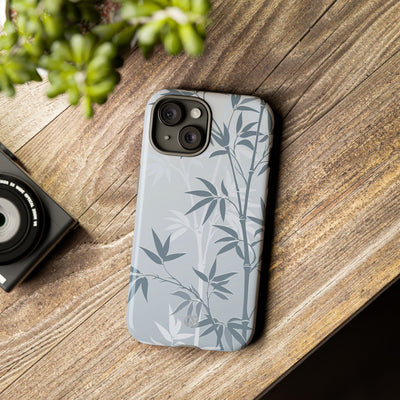 Blue Tough Phone Case for iPhone - Slate Bamboo Shadow