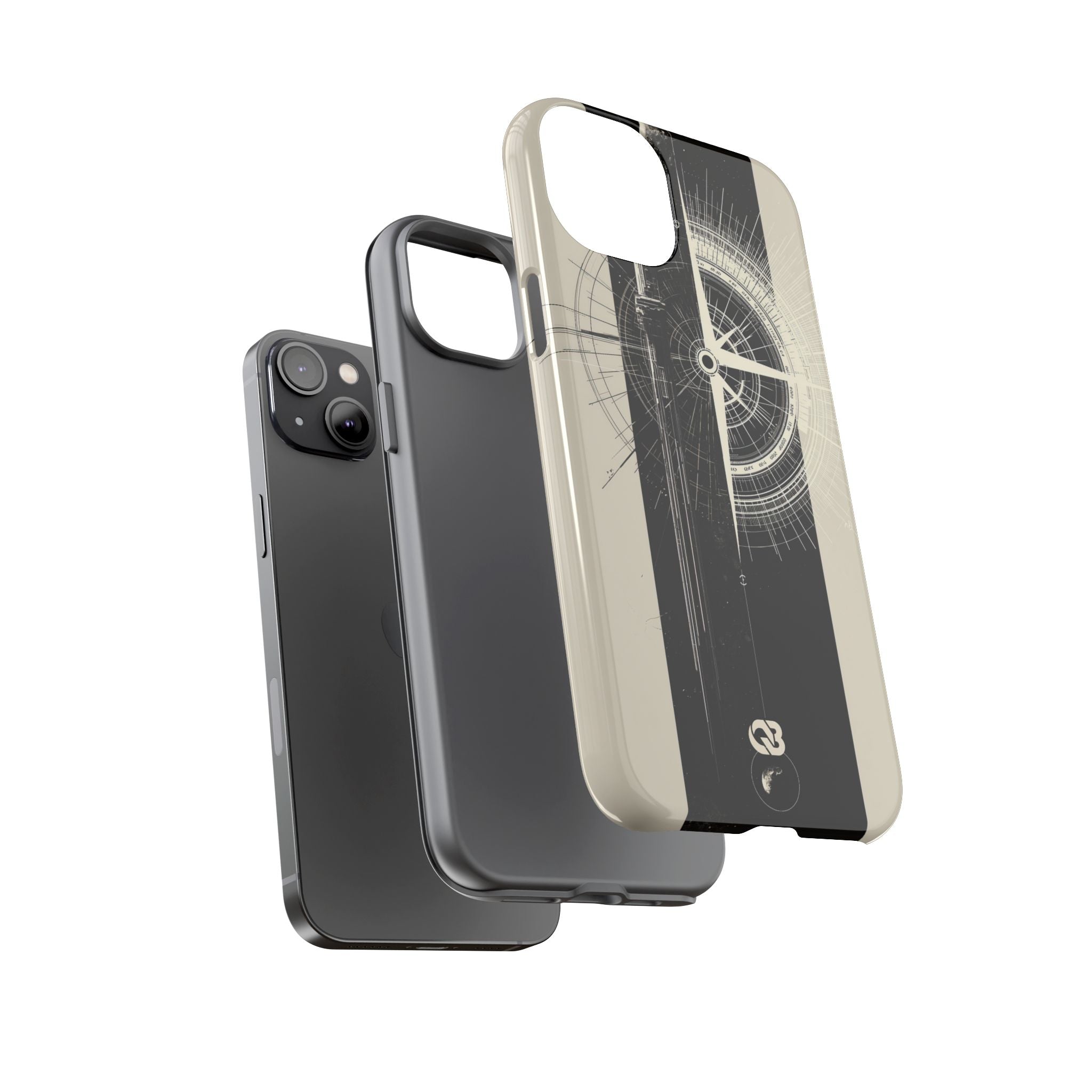 Beige Tough Phone Case for iPhone - Zenith Vector Spire