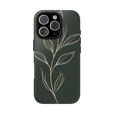 Green Tough Phone Case for iPhone - Deep Moss Willow