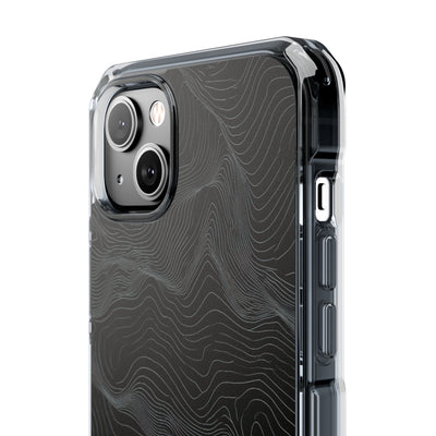 Obsidian Contour Elevation · Clear Impact Magnetic Phone Case for iPhone · Black