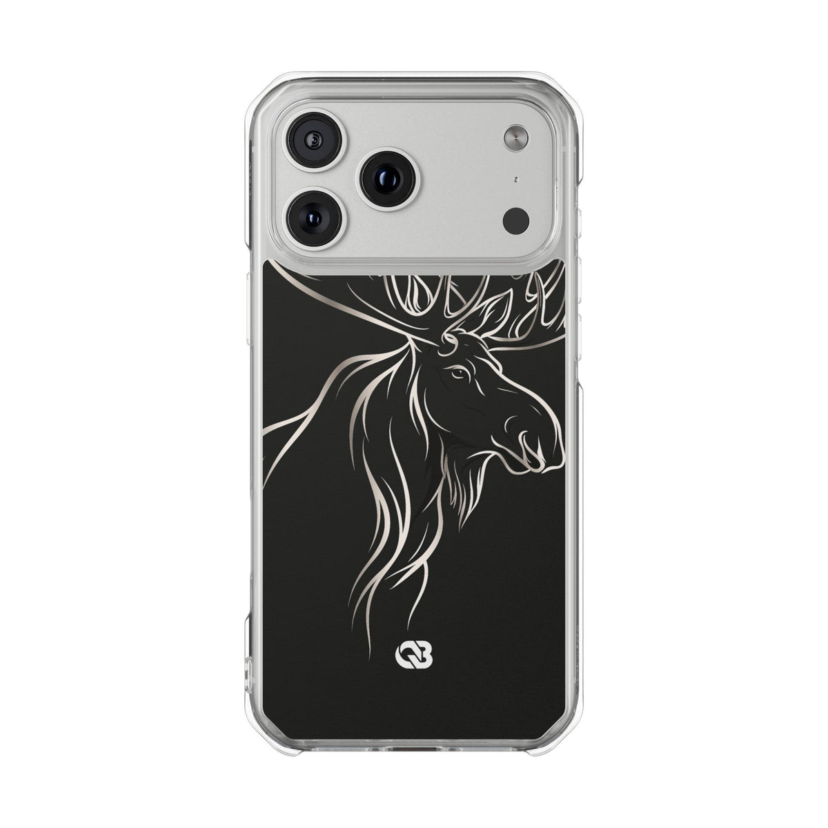 Nordic Moose Contour · Clear Impact Magnetic Phone Case for iPhone · Black