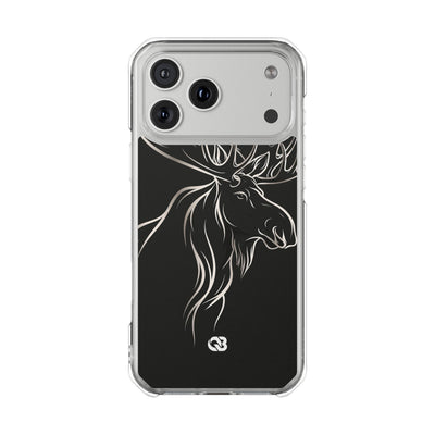 Nordic Moose Contour · Clear Impact Magnetic Phone Case for iPhone · Black