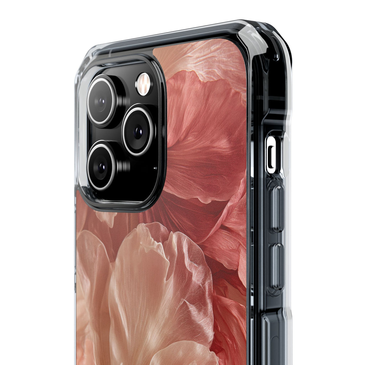 Blush Silk Bloom · Clear Impact Magnetic Phone Case for iPhone · Pink