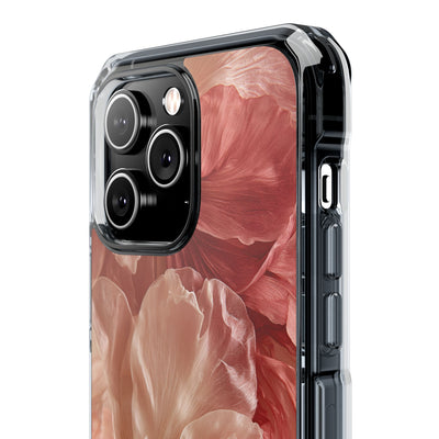 Blush Silk Bloom · Clear Impact Magnetic Phone Case for iPhone · Pink