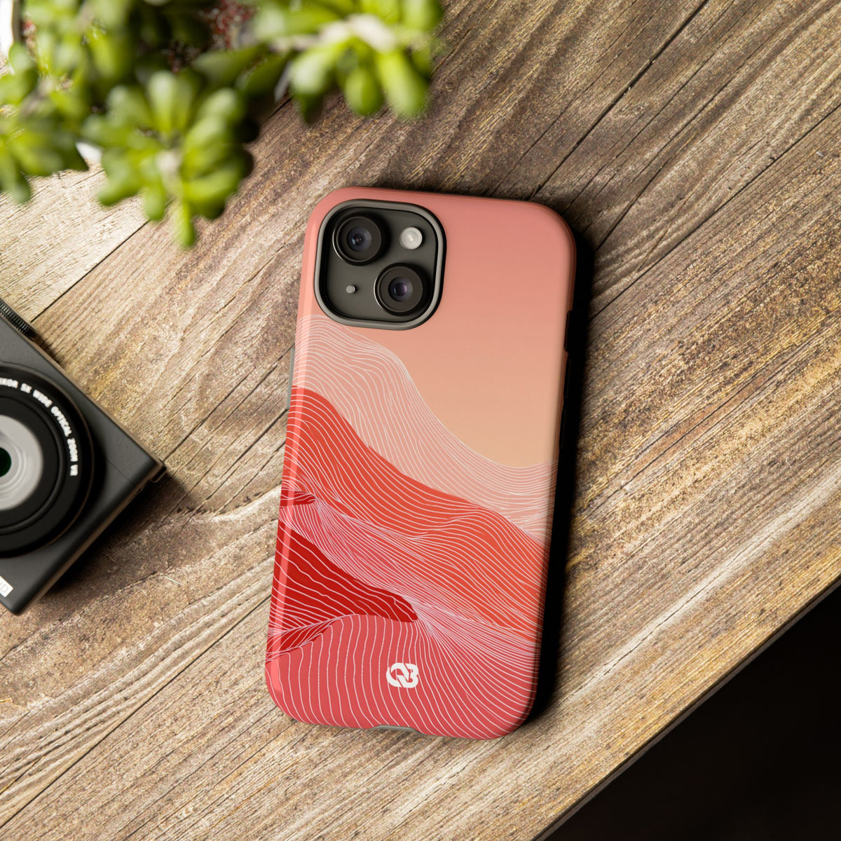 Coral Ridge Contours · Tough Phone Case for iPhone · Red