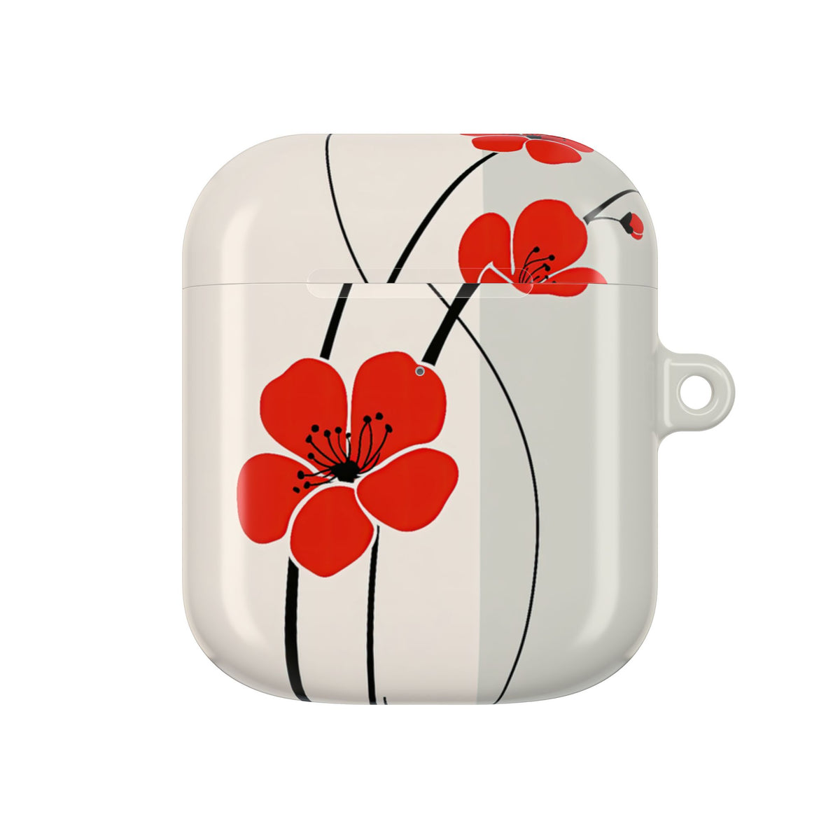 Scarlet Bloom Minimal · Hard Case for AirPods & AirPods Pro · Red