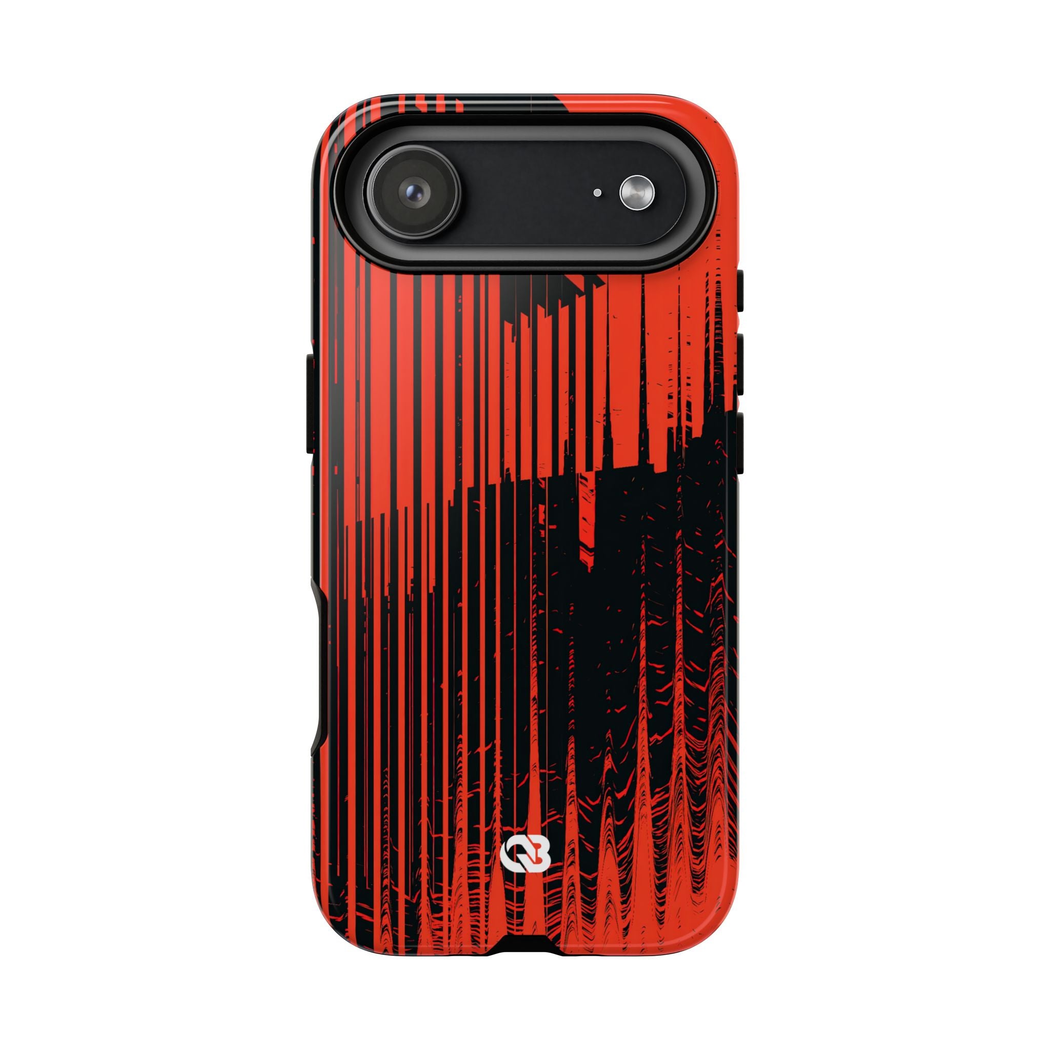 Red Tough Phone Case for iPhone - Crimson Brutalist Distortion