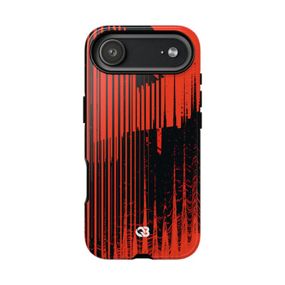 Red Tough Phone Case for iPhone - Crimson Brutalist Distortion