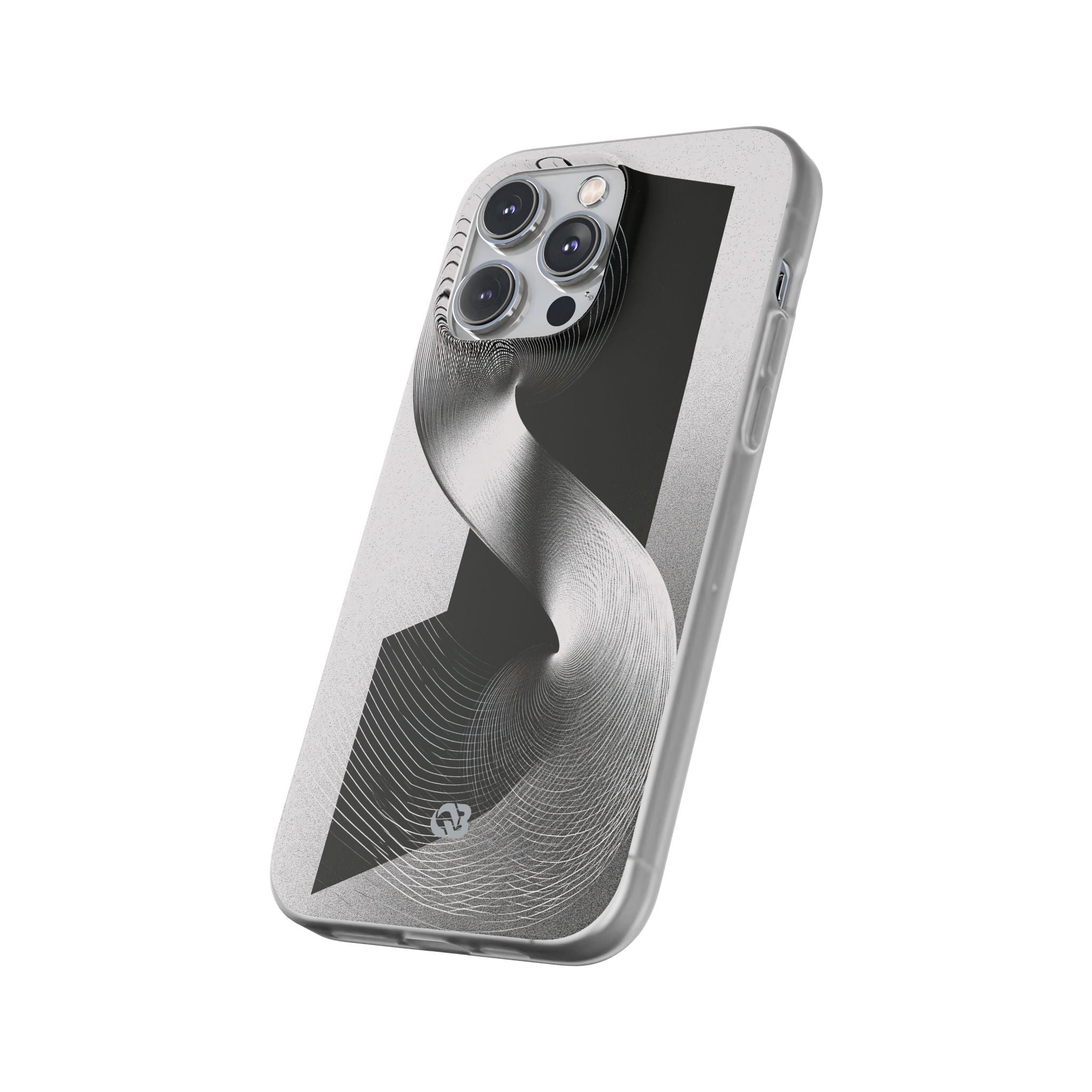 Grey Lite Phone Case for iPhone - Obsidian Moiré Wave