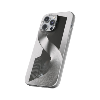 Grey Lite Phone Case for iPhone - Obsidian Moiré Wave