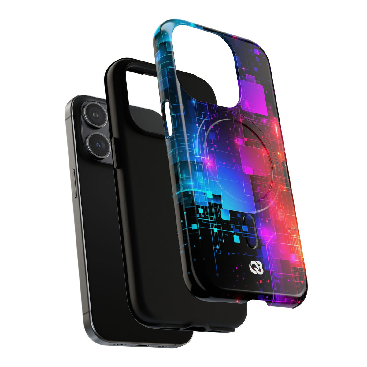 Spectral Circuit Grid · Tough 2.0 Magnetic Phone Case for iPhone · Black