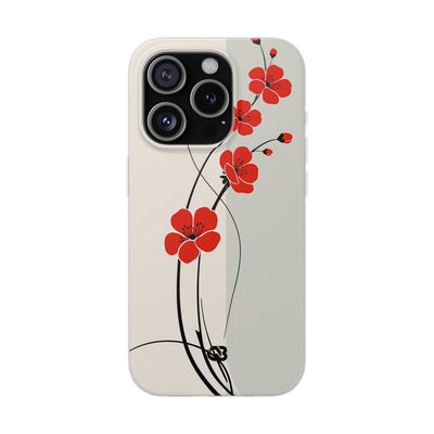 Red Lite Phone Case for iPhone - Crimson Plum Ink