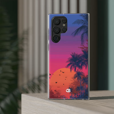 Neon Horizon Palms · Soft Handyhülle für Samsung