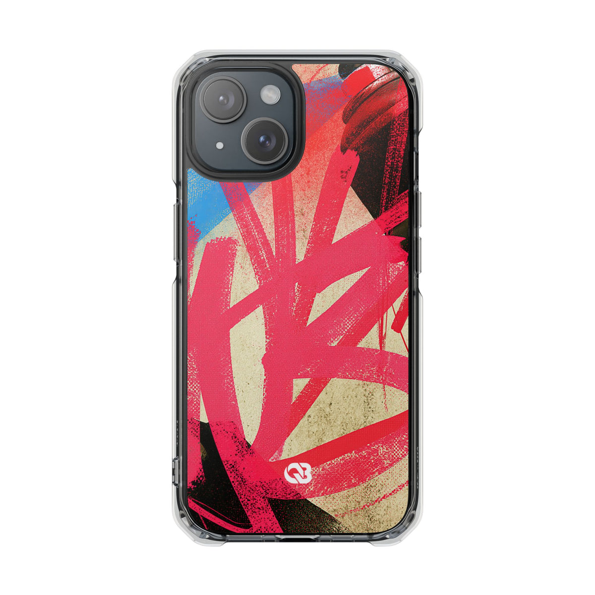 Neon Spray Tag · Clear Impact Magnetic Phone Case for iPhone · Pink