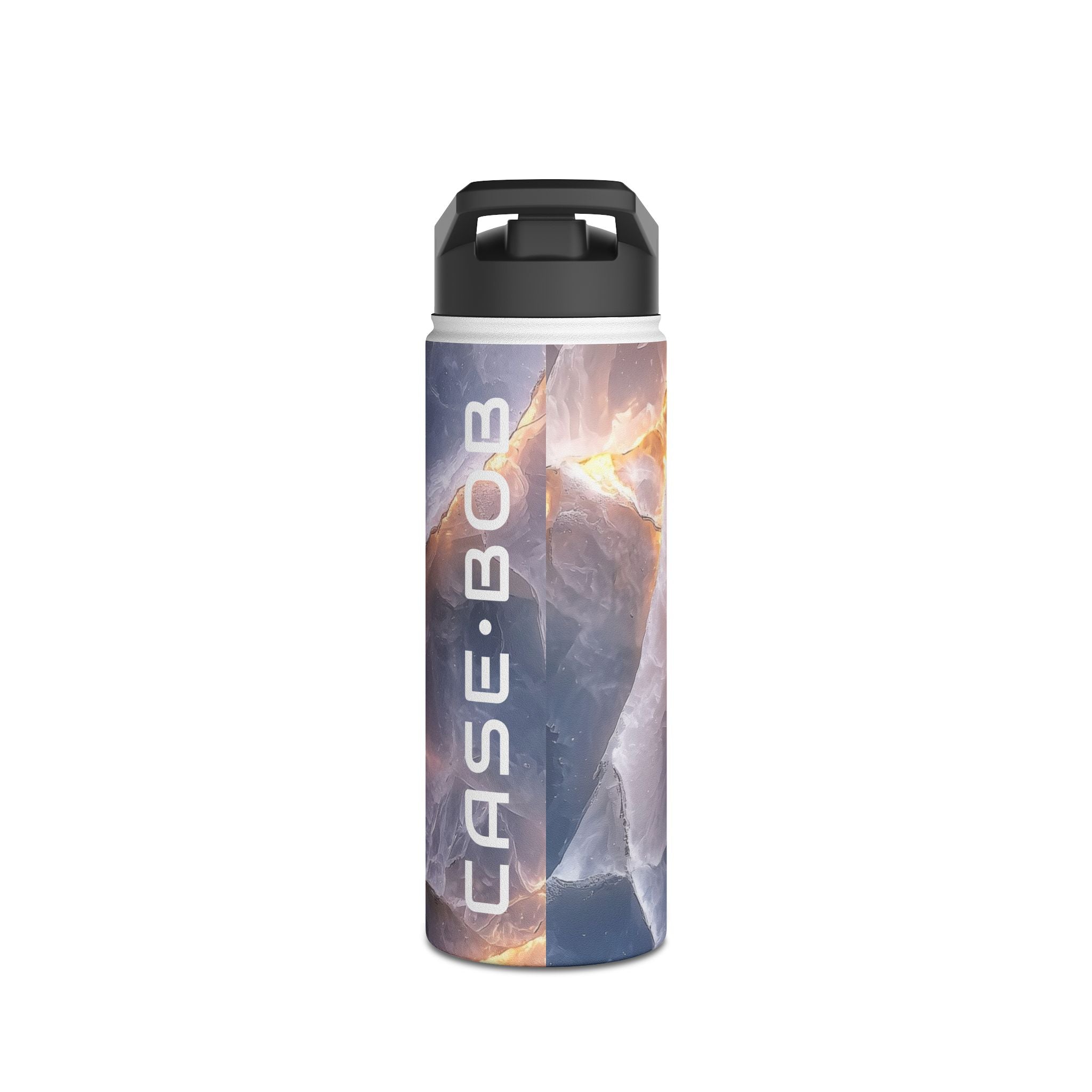 Crystal Veins Glow - Stainless Steel Water Bottle
