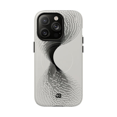 White Tough 2.0 Magsafe Phone Case for iPhone - Linear Torsion Grid