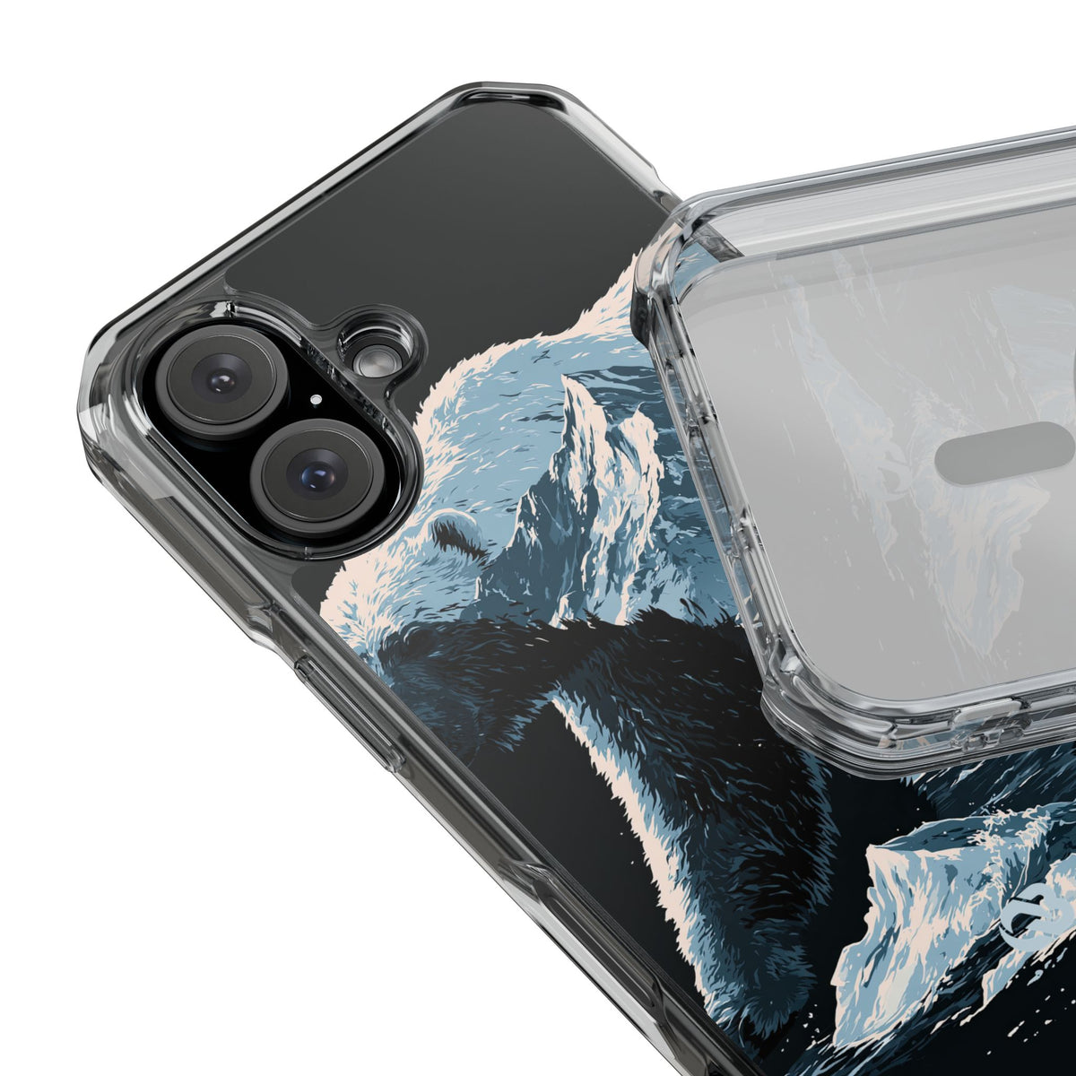 Nordic Arctic Bear · Clear Impact Magnetic Phone Case for iPhone · Black