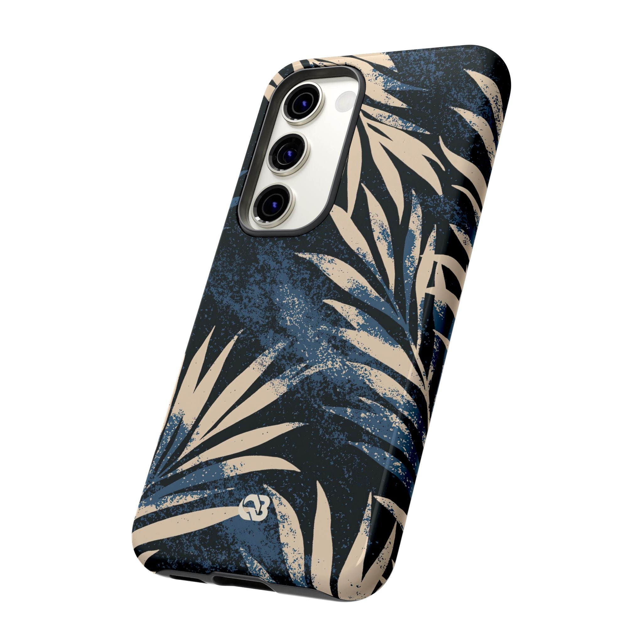 Blue Tough Phone Case for Samsung - Midnight Indigo Palm