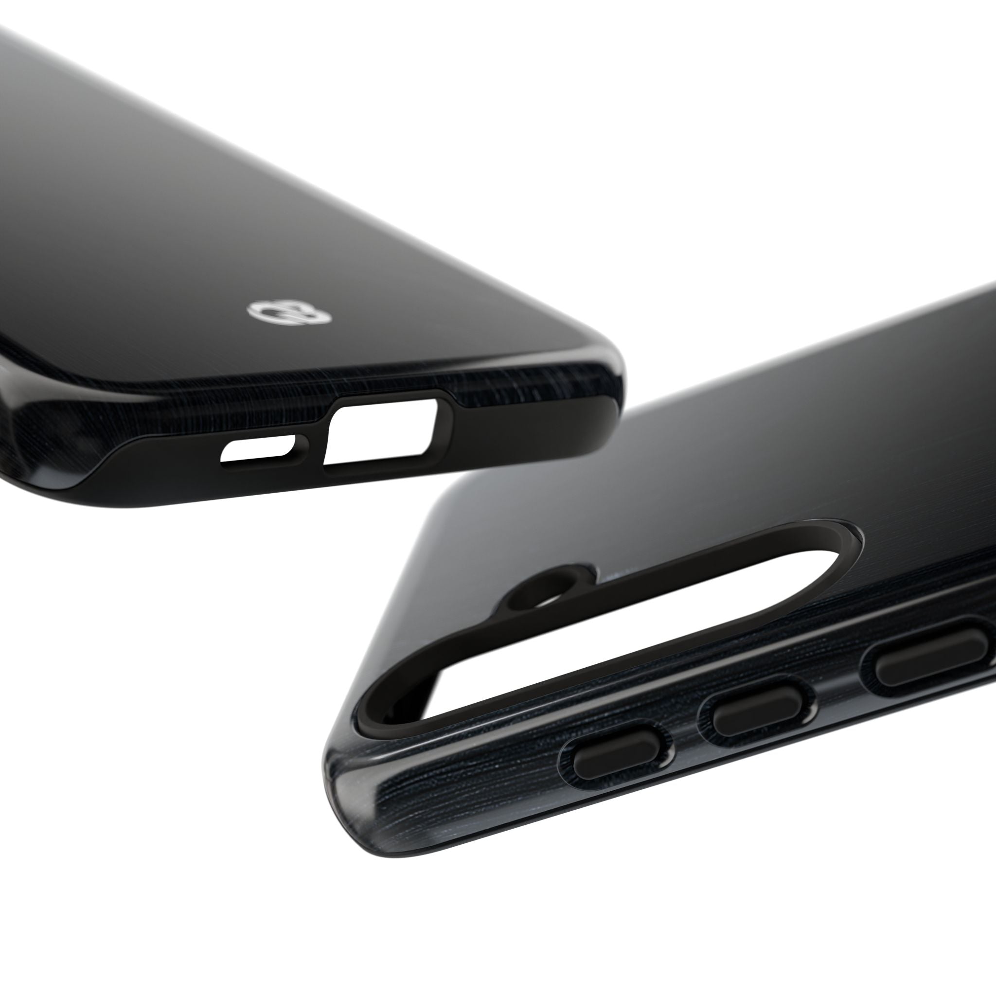 Black Tough Phone Case for Samsung - Midnight Brushed Grain